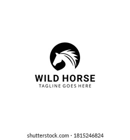 Illustration Simple Elegance horse Vector linear icons and logo design