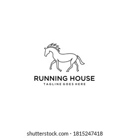 Illustration Simple Elegance horse Vector linear icons and logo design
