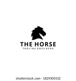 Ilustración Elegancia simple caballo Vector silueta iconos vectorial diseño de logotipo 