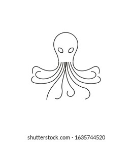 Illustration simple elegance octopus icon logo vector
