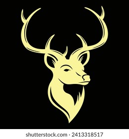 Illustration des einfachen und eleganten Logos des Hirschkopfes