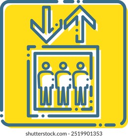 Illustration of a simple elevator icon or pictogram