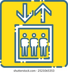 Illustration of a simple elevator icon or pictogram