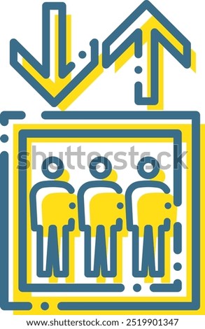 Illustration of a simple elevator icon or pictogram