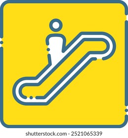 Illustration of a simple escalator icon or pictogram