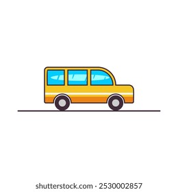 Illustration Of A Simple Family Car In Yellow Color