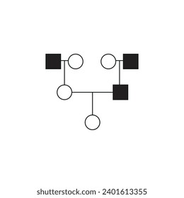 Illustration of a simple family diagram on fond blanc, Phylogenetic, tree icon illustration on transparent background,Organizational Chart, Tree Diagram, Dendrogram Business Infographic Template 