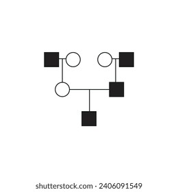 Illustration of a simple family diagram on fond blanc,Phylogenetic, tree icon illustration on transparent background,Organizational Chart, Tree Diagram, Dendrogram Business Infographic Template vector