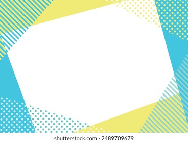 Illustration of a simple and fashionable frame in light blue and yellow