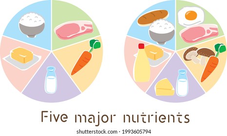 Illustration of a simple five major nutrient table