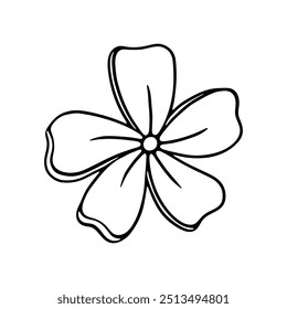 ilustração de uma flor de cinco pétalas simples com linhas limpas.