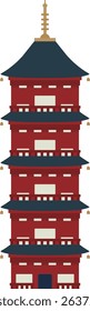 Illustration of a simple five-storied pagoda