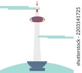 It is an illustration of a simple and flat Kyoto Tower.