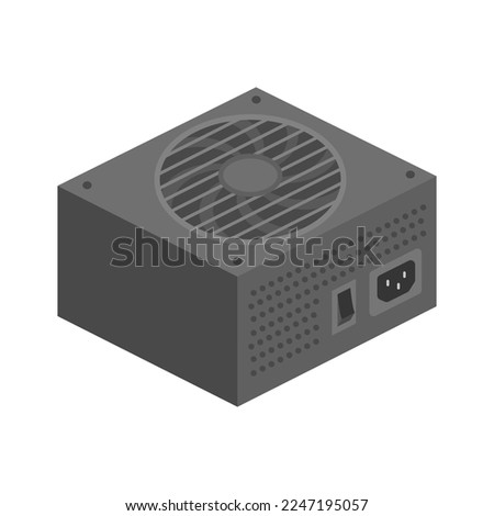 Illustration of a simple and flat power supply unit