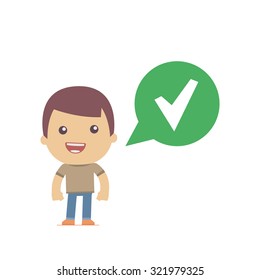 illustration of a simple flat style funny casual character in different situation