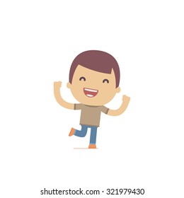 illustration of a simple flat style funny casual character in different situation