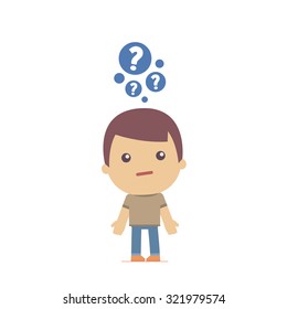 illustration of a simple flat style funny casual character in different situation