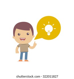 illustration of a simple flat style funny casual character in different situation