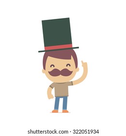 illustration of a simple flat style funny casual character in different situation