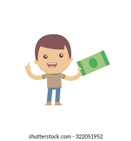 illustration of a simple flat style funny casual character in different situation