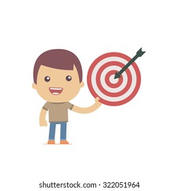 illustration of a simple flat style funny casual character in different situation