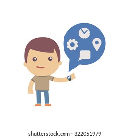 illustration of a simple flat style funny casual character in different situation