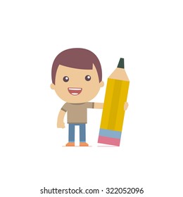illustration of a simple flat style funny casual character in different situation