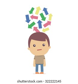 illustration of a simple flat style funny casual character in different situation