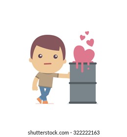 illustration of a simple flat style funny casual character in different situation