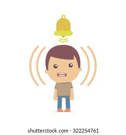 illustration of a simple flat style funny casual character in different situation