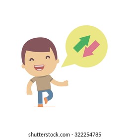 illustration of a simple flat style funny casual character in different situation