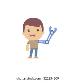 illustration of a simple flat style funny casual character in different situation