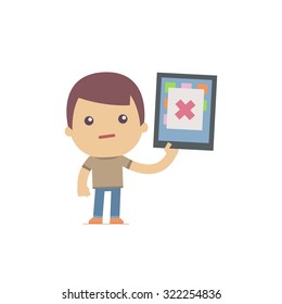 illustration of a simple flat style funny casual character in different situation