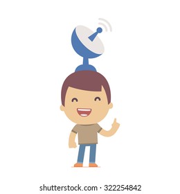 illustration of a simple flat style funny casual character in different situation