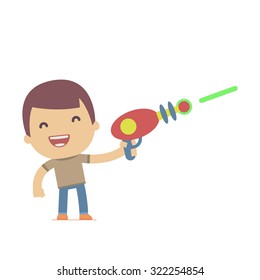 illustration of a simple flat style funny casual character in different situation