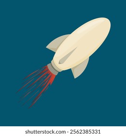 Illustration of a simple flat style rocket.