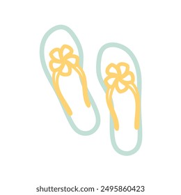 Illustration of simple flip flops on white background