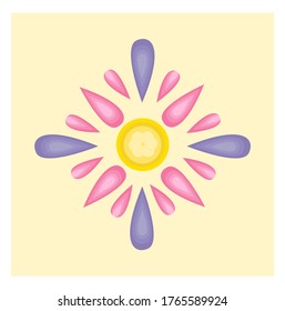 Illustration eines einfachen Blumenbildes mit einer kombinierten Farbe 