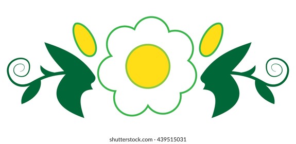 Illustration of a simple flower pattern on a white background