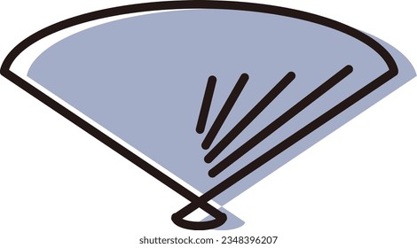 Ilustración de un ventilador plegable simple