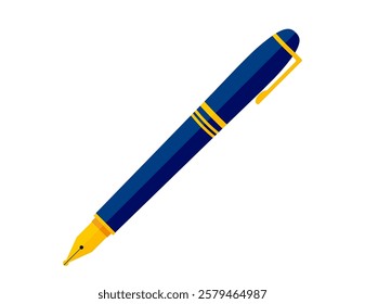 Illustration of a simple fountain pen.　Writing utensils.