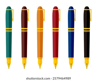 Illustration of a simple fountain pen.　Writing utensils.