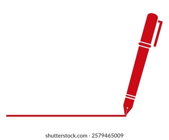 Illustration of a simple fountain pen.　Writing utensils.