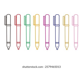 Illustration of a simple fountain pen.　Writing utensils.