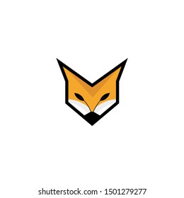 illustration of simple fox head logo template