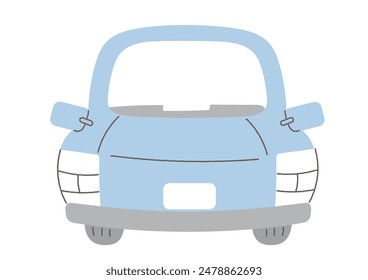  Ilustración de un coche de vista frontal simple