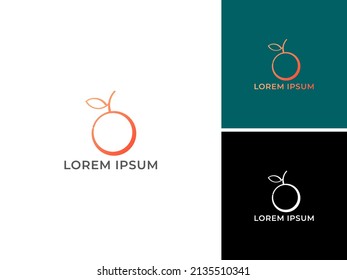 ILUSTRACIÓN SIMPLE PLANTILLA DE FRUTA VECTOR DE ICONO DE LOGOTIPO 