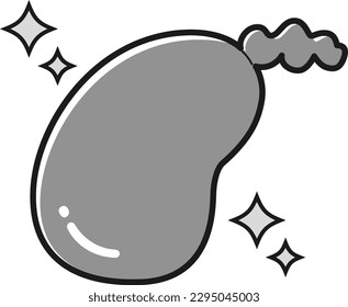 Illustration einer einfachen Gallenblase (schwarz-weiß)
