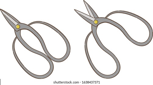 Illustration of simple gardening shears drawn in vector