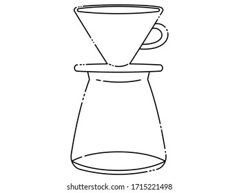 Ilustración de un simple servidor de café de vidrio